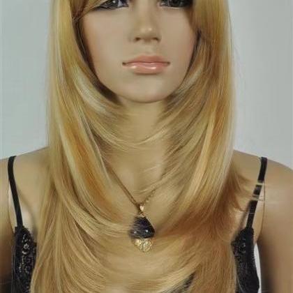 Platinum Blonde Women Long Wigs Synthetic Wig