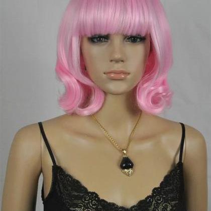 Cosplay Pink Short Women Wigs Synthetic Wig Gz#002
