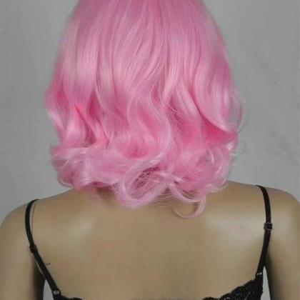 Cosplay Pink Short Women Wigs Synthetic Wig Gz#002