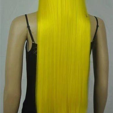 Yellow Cosplay Long Women Wigs Synthetic Wig..