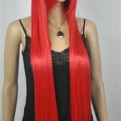 Red Cosplay Long Women Wigs Synthetic Wig Gz#006