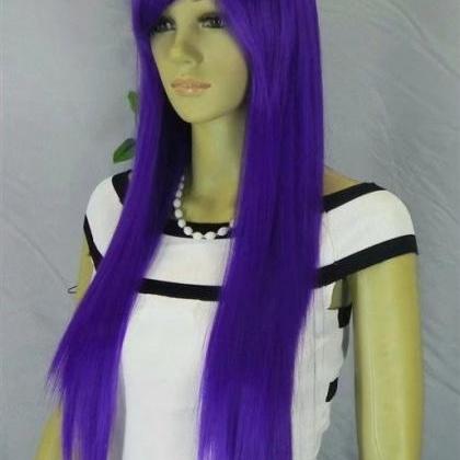 Purple Long Women Wigs Synthetic Wig Gz#00012 Abc..