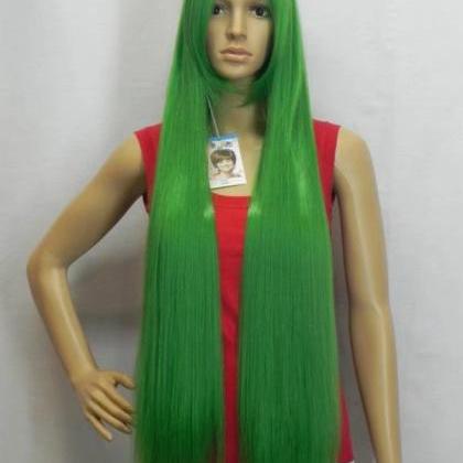 Green Long Women Wigs Synthetic Wig Gz#012061..