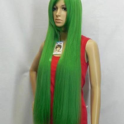 Green Long Women Wigs Synthetic Wig Gz#012061..