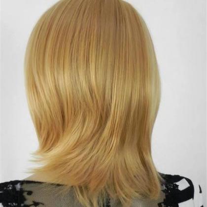Gold Short Women Wigs Synthetic Wig Christmas Gift..