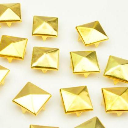 10mm Gold Pyramid Bead 4 Claw Rivet Diy Stud Bead..