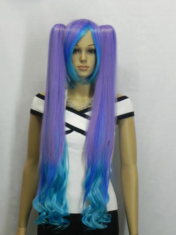 Wig Long Wig Purple Synthetic Wig Women's Wig Cosplay