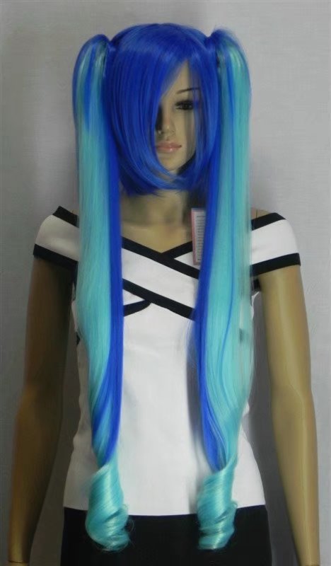 Wig Long Wave Wig Blue Skyblue Synthetic Wig Women's Wig