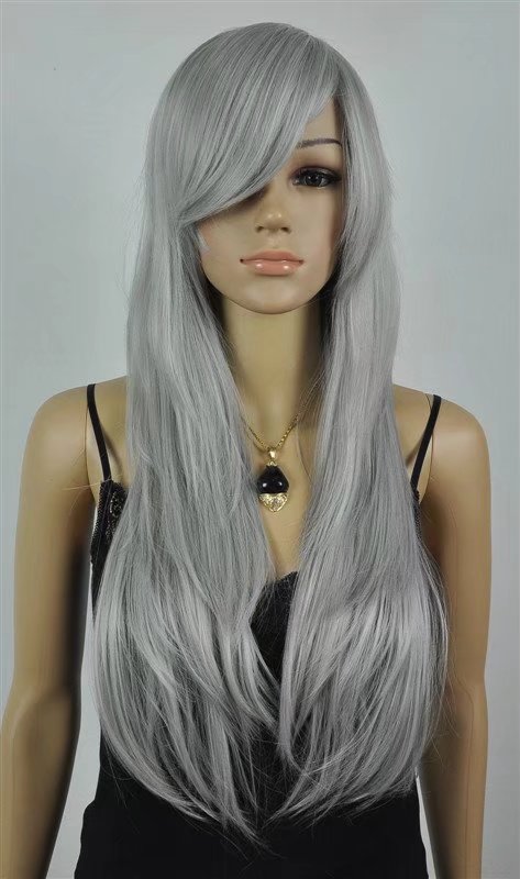 Grey Women Long Wigs Synthetic Wig