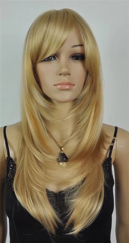 Platinum Blonde Women Long Wigs Synthetic Wig