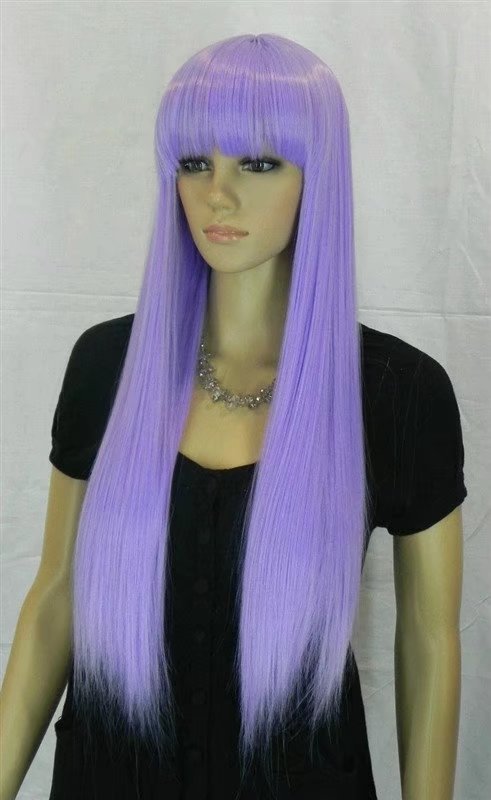 Purple Cosplay Long Women Wigs Synthetic Wig Gz#009 Abc Fashioin Girls Clothing Abc