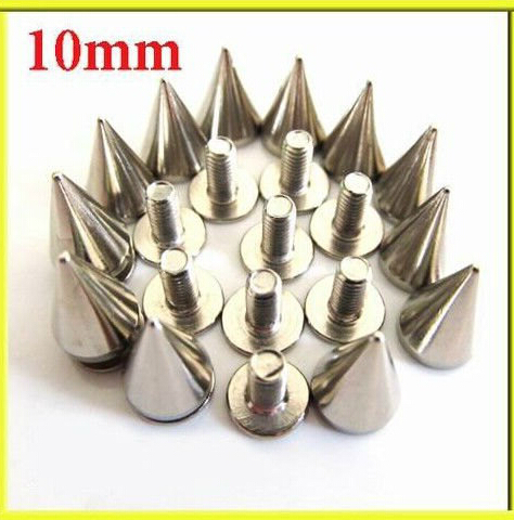Diy Craft Leathercraft Silver Cone Spikes Punk Style Cool Rivets 100pcs/set Studs And Spikes For Clothes & Ship