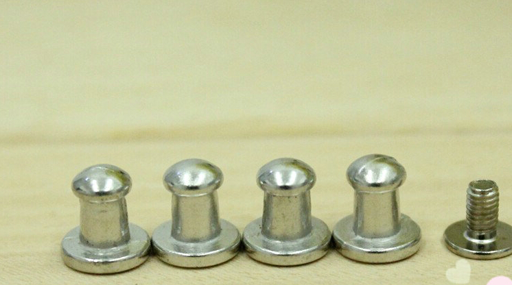 Leather Craft 5mm Head Screwback Button Stud Silver 10sets Diy